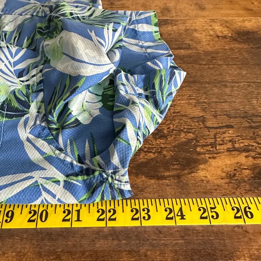 Tommy Bahama Camp Shirt Silk Blend Medium Hawaiian Floral Vacation Travel EUC - Picture 3 of 7